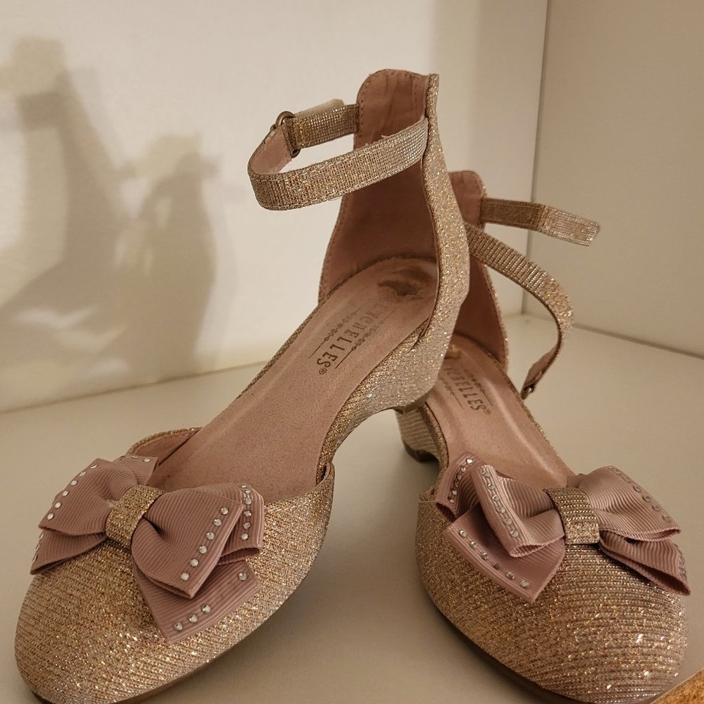 girls size 13 gold dress shoes